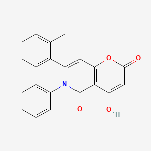 molecular formula C21H15NO4 B13369991 4-hydroxy-7-(2-methylphenyl)-6-phenyl-2H-pyrano[3,2-c]pyridine-2,5(6H)-dione 