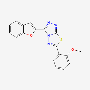 molecular formula C18H12N4O2S B13369994 3-(1-Benzofuran-2-yl)-6-(2-methoxyphenyl)[1,2,4]triazolo[3,4-b][1,3,4]thiadiazole 