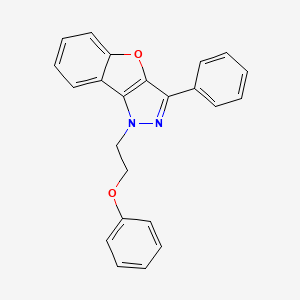molecular formula C23H18N2O2 B13370021 phenyl 2-(3-phenyl-1H-[1]benzofuro[3,2-c]pyrazol-1-yl)ethyl ether 