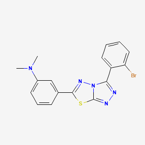 molecular formula C17H14BrN5S B13370029 N-{3-[3-(2-bromophenyl)[1,2,4]triazolo[3,4-b][1,3,4]thiadiazol-6-yl]phenyl}-N,N-dimethylamine 