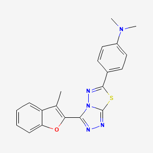 molecular formula C20H17N5OS B13370036 N,N-dimethyl-4-[3-(3-methyl-1-benzofuran-2-yl)[1,2,4]triazolo[3,4-b][1,3,4]thiadiazol-6-yl]aniline 