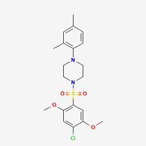 molecular formula C20H25ClN2O4S B13370051 1-[(4-Chloro-2,5-dimethoxyphenyl)sulfonyl]-4-(2,4-dimethylphenyl)piperazine 