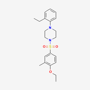 molecular formula C21H28N2O3S B13370056 1-[(4-Ethoxy-3-methylphenyl)sulfonyl]-4-(2-ethylphenyl)piperazine 