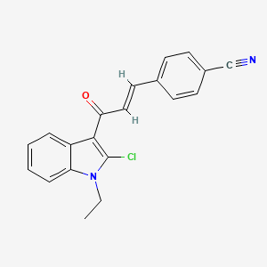 molecular formula C20H15ClN2O B13370062 4-[3-(2-chloro-1-ethyl-1H-indol-3-yl)-3-oxo-1-propenyl]benzonitrile 