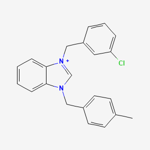 molecular formula C22H20ClN2+ B13370065 1-(3-chlorobenzyl)-3-(4-methylbenzyl)-3H-benzimidazol-1-ium 