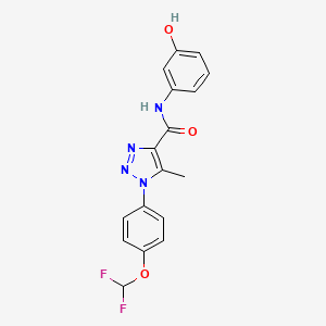 molecular formula C17H14F2N4O3 B13370081 1-[4-(difluoromethoxy)phenyl]-N-(3-hydroxyphenyl)-5-methyl-1H-1,2,3-triazole-4-carboxamide 