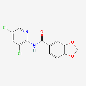molecular formula C13H8Cl2N2O3 B13370085 N-(3,5-dichloro-2-pyridinyl)-1,3-benzodioxole-5-carboxamide 