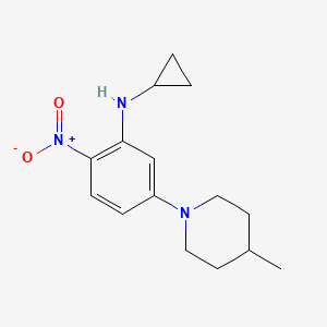 molecular formula C15H21N3O2 B13370093 N-cyclopropyl-5-(4-methyl-1-piperidinyl)-2-nitroaniline 