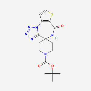 molecular formula C16H20N6O3S B13370110 Tert-butyl 5',6'-dihydro-6'-oxospiro(piperidine-4,4'-tetraazolo[1,5-a]thieno[2,3-f][1,4]diazepine)-1-carboxylate CAS No. 954238-62-1