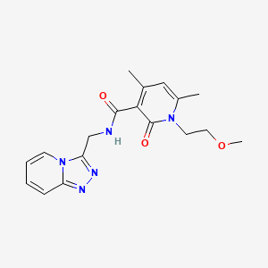 molecular formula C18H21N5O3 B13370205 1-(2-methoxyethyl)-4,6-dimethyl-2-oxo-N-([1,2,4]triazolo[4,3-a]pyridin-3-ylmethyl)-1,2-dihydropyridine-3-carboxamide 