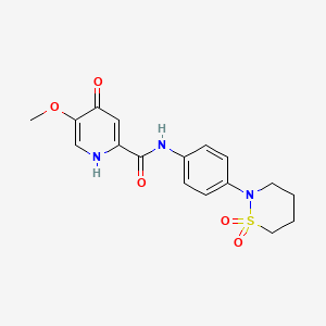 molecular formula C17H19N3O5S B13370206 N-[4-(1,1-dioxido-1,2-thiazinan-2-yl)phenyl]-4-hydroxy-5-methoxypyridine-2-carboxamide 
