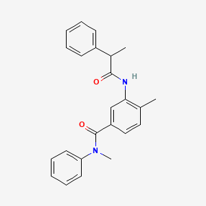 molecular formula C24H24N2O2 B13370218 N,4-dimethyl-N-phenyl-3-[(2-phenylpropanoyl)amino]benzamide 