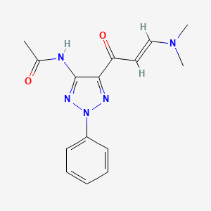 molecular formula C15H17N5O2 B13370257 N-{5-[3-(dimethylamino)acryloyl]-2-phenyl-2H-1,2,3-triazol-4-yl}acetamide 