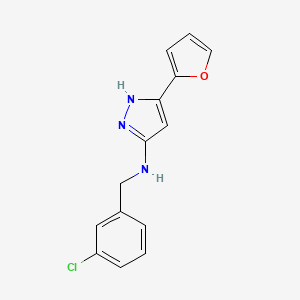 molecular formula C14H12ClN3O B13370442 N-(3-chlorobenzyl)-3-(furan-2-yl)-1H-pyrazol-5-amine 
