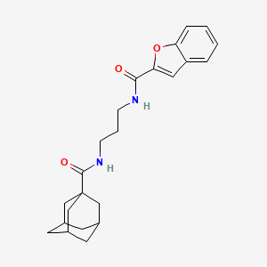 molecular formula C23H28N2O3 B13370479 N-{3-[(1-adamantylcarbonyl)amino]propyl}-1-benzofuran-2-carboxamide 