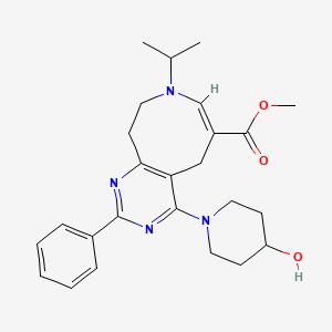molecular formula C25H32N4O3 B13370488 Methyl 4-(4-hydroxy-1-piperidinyl)-8-isopropyl-2-phenyl-5,8,9,10-tetrahydropyrimido[4,5-d]azocine-6-carboxylate 