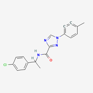 molecular formula C18H15ClN4O B13370544 N-[1-(4-chlorophenyl)ethyl]-1-(4-methyl-1,2,3,5-cyclohexatetraen-1-yl)-1H-1,2,4-triazole-3-carboxamide 