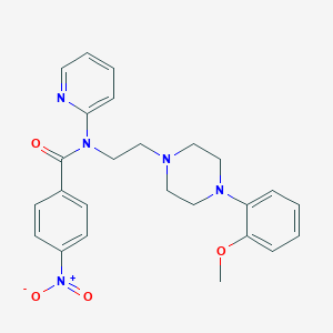 molecular formula C25H27N5O4 B133706 N-(2-(4-(2-Methoxyphenyl)piperazin-1-yl)ethyl)-4-nitro-N-(pyridin-2-yl)benzamide CAS No. 155204-27-6