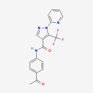 molecular formula C18H13F3N4O2 B13370644 N-(4-acetylphenyl)-1-(2-pyridinyl)-5-(trifluoromethyl)-1H-pyrazole-4-carboxamide 