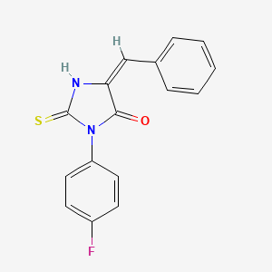 molecular formula C16H11FN2OS B1337075 (5E)-5-benzylidene-3-(4-fluorophenyl)-2-sulfanylideneimidazolidin-4-one 