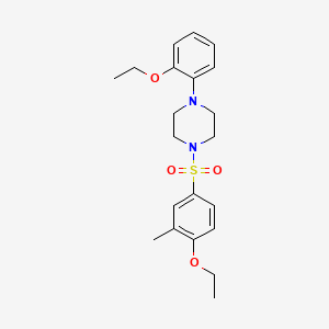 molecular formula C21H28N2O4S B13370905 1-[(4-Ethoxy-3-methylphenyl)sulfonyl]-4-(2-ethoxyphenyl)piperazine 