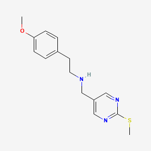 molecular formula C15H19N3OS B13371017 2-(4-methoxyphenyl)-N-{[2-(methylsulfanyl)-5-pyrimidinyl]methyl}ethanamine 