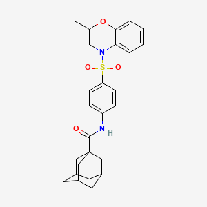 molecular formula C26H30N2O4S B13371038 N-{4-[(2-methyl-2,3-dihydro-4H-1,4-benzoxazin-4-yl)sulfonyl]phenyl}-1-adamantanecarboxamide 