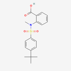 molecular formula C18H21NO4S B13371092 2-[[(4-Tert-butylphenyl)sulfonyl](methyl)amino]benzoic acid 