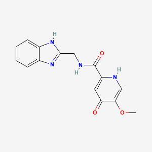 molecular formula C15H14N4O3 B13371099 N-(1H-benzimidazol-2-ylmethyl)-4-hydroxy-5-methoxypyridine-2-carboxamide 