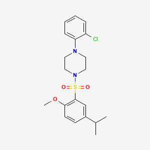 molecular formula C20H25ClN2O3S B13371107 2-{[4-(2-Chlorophenyl)-1-piperazinyl]sulfonyl}-4-isopropylphenyl methyl ether 