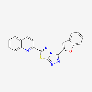 molecular formula C20H11N5OS B13371121 2-[3-(1-Benzofuran-2-yl)[1,2,4]triazolo[3,4-b][1,3,4]thiadiazol-6-yl]quinoline 