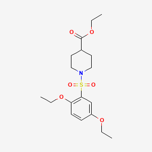 molecular formula C18H27NO6S B13371130 Ethyl 1-[(2,5-diethoxyphenyl)sulfonyl]-4-piperidinecarboxylate 