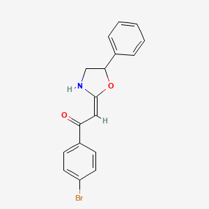 molecular formula C17H14BrNO2 B13371156 1-(4-Bromophenyl)-2-(5-phenyl-1,3-oxazolidin-2-ylidene)ethanone 