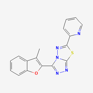 molecular formula C17H11N5OS B13371164 3-(3-Methyl-1-benzofuran-2-yl)-6-(pyridin-2-yl)[1,2,4]triazolo[3,4-b][1,3,4]thiadiazole 