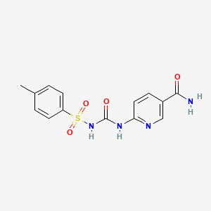molecular formula C14H14N4O4S B13371167 6-[({[(4-Methylphenyl)sulfonyl]amino}carbonyl)amino]nicotinamide 