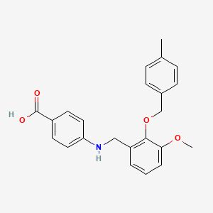 molecular formula C23H23NO4 B13371182 4-({3-Methoxy-2-[(4-methylbenzyl)oxy]benzyl}amino)benzoic acid 