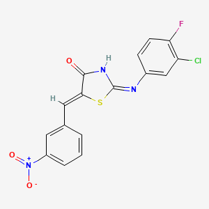 molecular formula C16H9ClFN3O3S B13371193 (5Z)-2-(3-chloro-4-fluoroanilino)-5-[(3-nitrophenyl)methylidene]-1,3-thiazol-4-one 