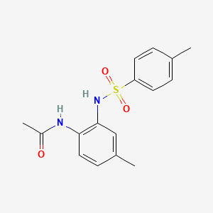 molecular formula C16H18N2O3S B13371215 N-(4-methyl-2-{[(4-methylphenyl)sulfonyl]amino}phenyl)acetamide 