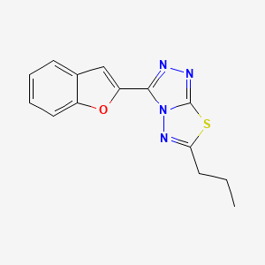 molecular formula C14H12N4OS B13371226 3-(1-Benzofuran-2-yl)-6-propyl[1,2,4]triazolo[3,4-b][1,3,4]thiadiazole 