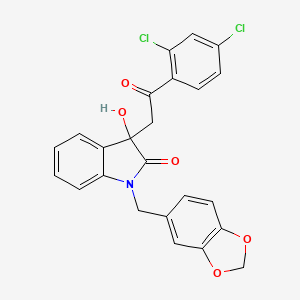 molecular formula C24H17Cl2NO5 B13371252 1-(1,3-benzodioxol-5-ylmethyl)-3-[2-(2,4-dichlorophenyl)-2-oxoethyl]-3-hydroxy-1,3-dihydro-2H-indol-2-one 