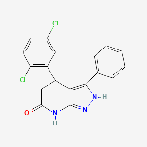 molecular formula C18H13Cl2N3O B13371276 4-(2,5-dichlorophenyl)-3-phenyl-1,4,5,7-tetrahydro-6H-pyrazolo[3,4-b]pyridin-6-one 