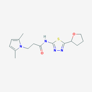 molecular formula C15H20N4O2S B13371290 3-(2,5-dimethyl-1H-pyrrol-1-yl)-N-[5-(tetrahydrofuran-2-yl)-1,3,4-thiadiazol-2-yl]propanamide 