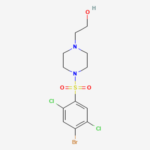 molecular formula C12H15BrCl2N2O3S B13371303 2-{4-[(4-Bromo-2,5-dichlorophenyl)sulfonyl]-1-piperazinyl}ethanol 