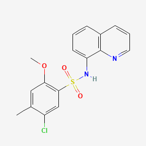 molecular formula C17H15ClN2O3S B13371317 5-chloro-2-methoxy-4-methyl-N-(8-quinolinyl)benzenesulfonamide 