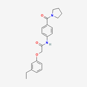 molecular formula C21H24N2O3 B13371335 2-(3-ethylphenoxy)-N-[4-(1-pyrrolidinylcarbonyl)phenyl]acetamide 