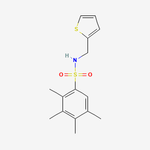molecular formula C15H19NO2S2 B13371340 2,3,4,5-tetramethyl-N-(2-thienylmethyl)benzenesulfonamide 