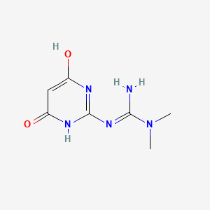 molecular formula C7H11N5O2 B13371348 N'-(4,6-dihydroxy-2-pyrimidinyl)-N,N-dimethylguanidine 