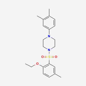 molecular formula C21H28N2O3S B13371378 2-{[4-(3,4-Dimethylphenyl)-1-piperazinyl]sulfonyl}-4-methylphenyl ethyl ether 
