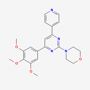 molecular formula C22H24N4O4 B13371383 4-[4-(4-Pyridinyl)-6-(3,4,5-trimethoxyphenyl)-2-pyrimidinyl]morpholine 