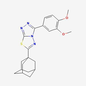 molecular formula C21H24N4O2S B13371385 6-(1-Adamantyl)-3-(3,4-dimethoxyphenyl)[1,2,4]triazolo[3,4-b][1,3,4]thiadiazole 
